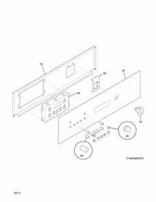 Control Panel Diagram and Parts List for 79045082510  Kenmore Wall Oven