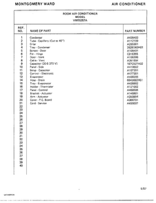 Air Conditioner Page 4 Diagram and Parts List for 5257A  Frigidaire Air Conditioner