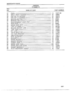 Freezer Page 2 Diagram and Parts List for 46467A-7  Frigidaire Freezer