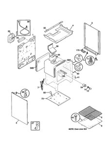 Body Diagram and Parts List for TGF324WHSA  Tappan Range