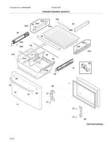 Freezer Door Diagram and Parts List for FFHN2740PECA  Frigidaire Refrigerator