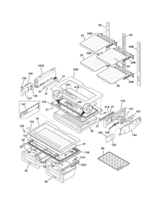 Shelves Diagram and Parts List for EI28BS80KS3  Electrolux Refrigerator