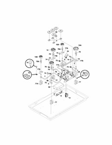 Burner Diagram and Parts List for 79033394401  Kenmore Cooktop