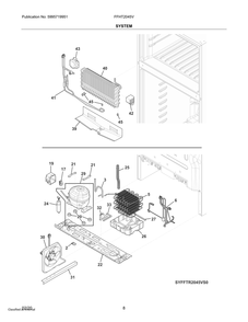 System Diagram and Parts List for FFHT2045VW0  Frigidaire Refrigerator