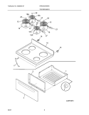 TOP / DRAWER Diagram and Parts List for CRE3540GWWA  Crosley Range