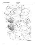 SHELVES Diagram and Parts List for PLHS68EESB8  Frigidaire Refrigerator
