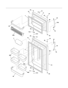 Door Diagram and Parts List for FGHT1846KP7  Frigidaire Refrigerator