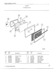 Range Page 15 Diagram and Parts List for 2869A  Frigidaire Range
