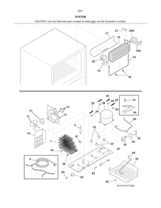 System Diagram and Parts List for 25360419414  Kenmore Refrigerator