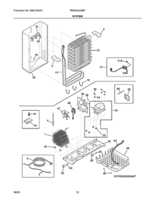 System Diagram and Parts List for FRSS2323AB7  Frigidaire Refrigerator
