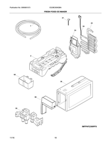 Fresh Food Ice Maker Diagram and Parts List for EI23BC65KSBA  Electrolux Refrigerator