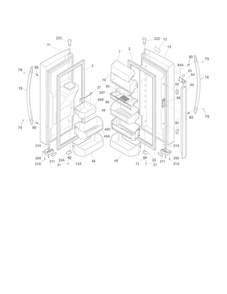 Fresh Food Door Diagram and Parts List for DGHF2360PF1  Frigidaire Refrigerator
