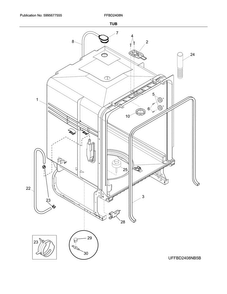 Tub Diagram and Parts List for FFBD2408NM7C  Frigidaire Dishwasher