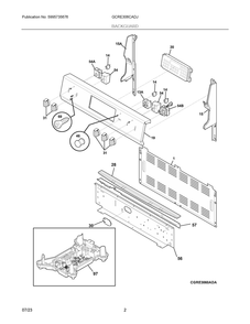 Backguard Diagram and Parts List for GCRE306CADJ  Frigidaire Range