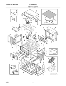 Microwave Oven Diagram and Parts List for PCWM3080AFA  Electrolux Microwave Oven Combo