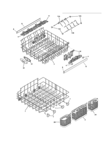 Racks Diagram and Parts List for FGBD2445NW0A  Frigidaire Dishwasher