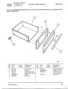 Electric Range Page 12 Diagram and Parts List for 73-3951-00  Tappan Range