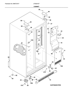 Cabinet Diagram and Parts List for LFSS2612TF4  Frigidaire Refrigerator