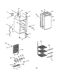Refrigerator Diagram and Parts List for 5642950199  Kenmore Refrigerator