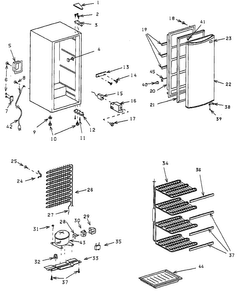 Refrigerator Diagram and Parts List for 56429701992  Kenmore Refrigerator