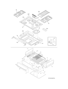 Top/drawer Diagram and Parts List for FPGS3085PFD  Frigidaire Range