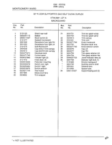 Backguard Page 2 Diagram and Parts List for 2881  Frigidaire Range