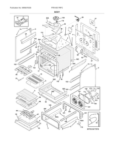 Body Diagram and Parts List for FPEH3077RFC  Frigidaire Range