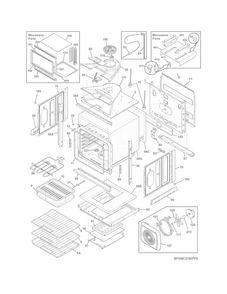 Lower Oven Diagram and Parts List for FGMC2765PFE  Frigidaire Microwave Oven Combo