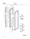 FREEZER DOOR Diagram and Parts List for GLHS264ZAW3  Frigidaire Refrigerator