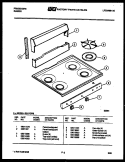 BACKGUARD AND COOKTOP PARTS Diagram and Parts List for G21PCL3  Frigidaire Range