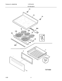 TOP/DRAWER Diagram and Parts List for GLEF384HQA  Frigidaire Range