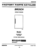 COVER Diagram and Parts List for UL2493ECW2  Electrolux Freezer