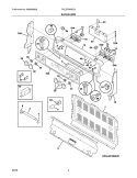 BACKGUARD Diagram and Parts List for PGLEF385EC8  Frigidaire Range