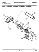 MOTOR, FAN HOUSING, EXHAUST DUCT Diagram and Parts List for TDE336RBD1  Tappan Dryer
