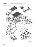 SHELVES Diagram and Parts List for FRT21NSGD1  Frigidaire Refrigerator