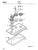 TOP Diagram and Parts List for FPC36C4HWA  Frigidaire Cooktop