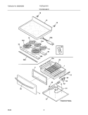 TOP/DRAWER Diagram and Parts List for FGEF3057KFA  Frigidaire Range