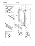 CABINET Diagram and Parts List for FFU21G3AW0  Frigidaire Freezer
