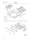 TOP / DRAWER Diagram and Parts List for FGF382HSA  Frigidaire Range
