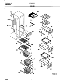 SHELVES Diagram and Parts List for FRS26ZGHD4  Frigidaire Refrigerator