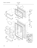 DOOR Diagram and Parts List for GLRT218WDB4  Frigidaire Refrigerator