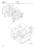 DOOR Diagram and Parts List for MEF367CGB3  Frigidaire Wall Oven