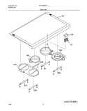 MAIN TOP Diagram and Parts List for PLEF489ACA  Frigidaire Range