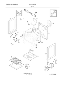 Body Diagram and Parts List for FFLF3049SSB  Frigidaire Range