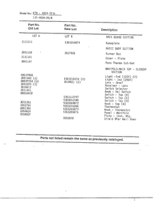 Range/ Basic Body Page 3 Diagram and Parts List for 4809A  Frigidaire Range