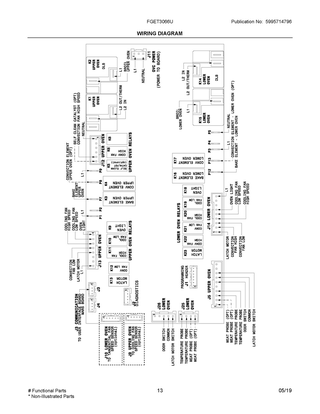 Wiring Diagram Diagram and Parts List for FGET3066UFA  Frigidaire Wall Oven