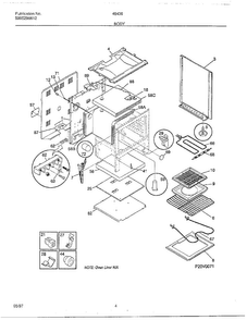 Body Diagram and Parts List for 484360D  Frigidaire Range