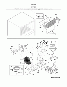 System Diagram and Parts List for 25370509613  Kenmore Refrigerator
