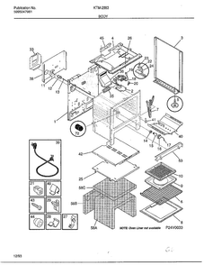 Body Page 3 Diagram and Parts List for 2883-81B  Frigidaire Range
