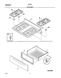 TOP / DRAWER Diagram and Parts List for FGFB66ASB  Frigidaire Range